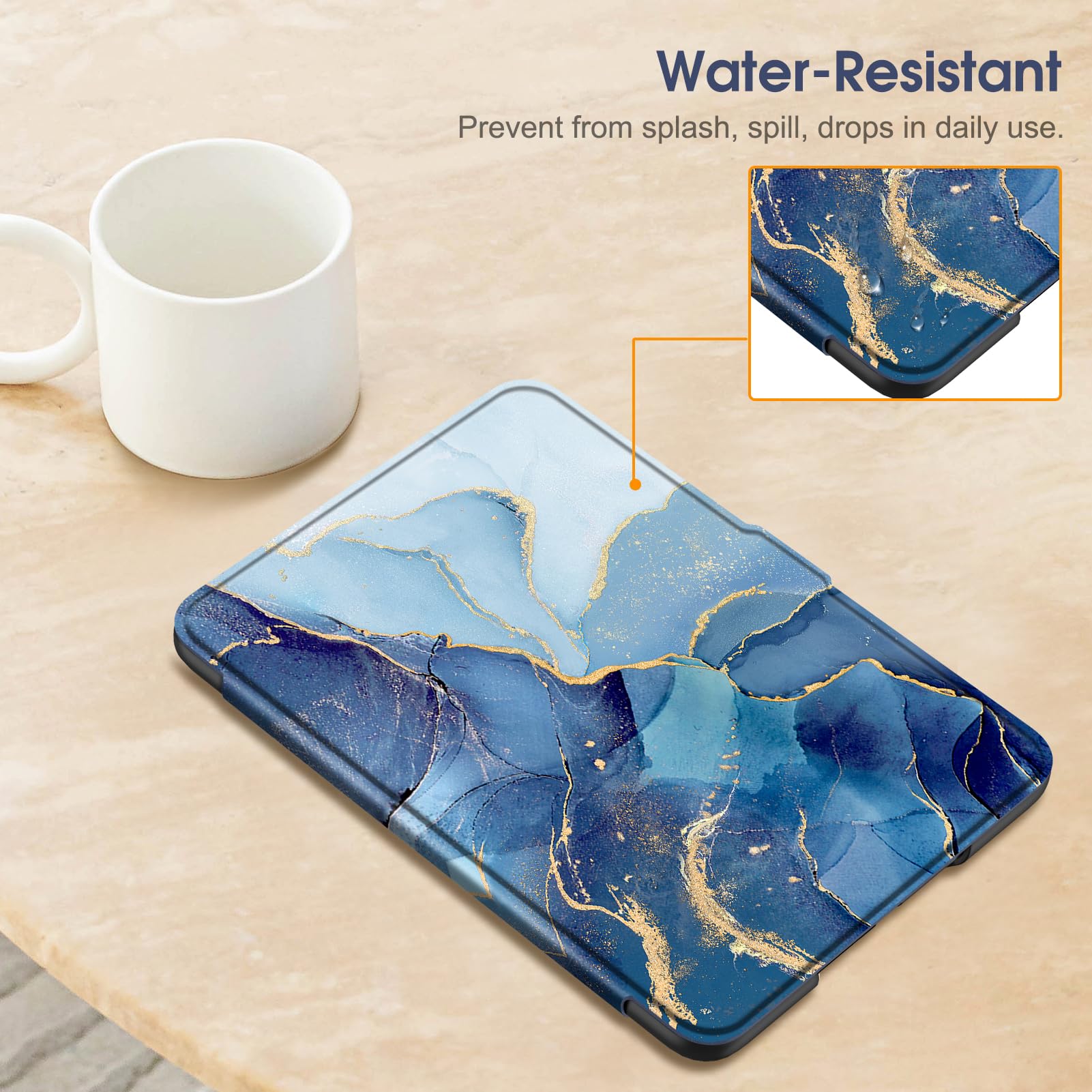 Foto 8 pulgar | Funda Fintie Para Kindle Paperwhite 12.ª Generación (2024) Ocean Marble - Venta Internacional.