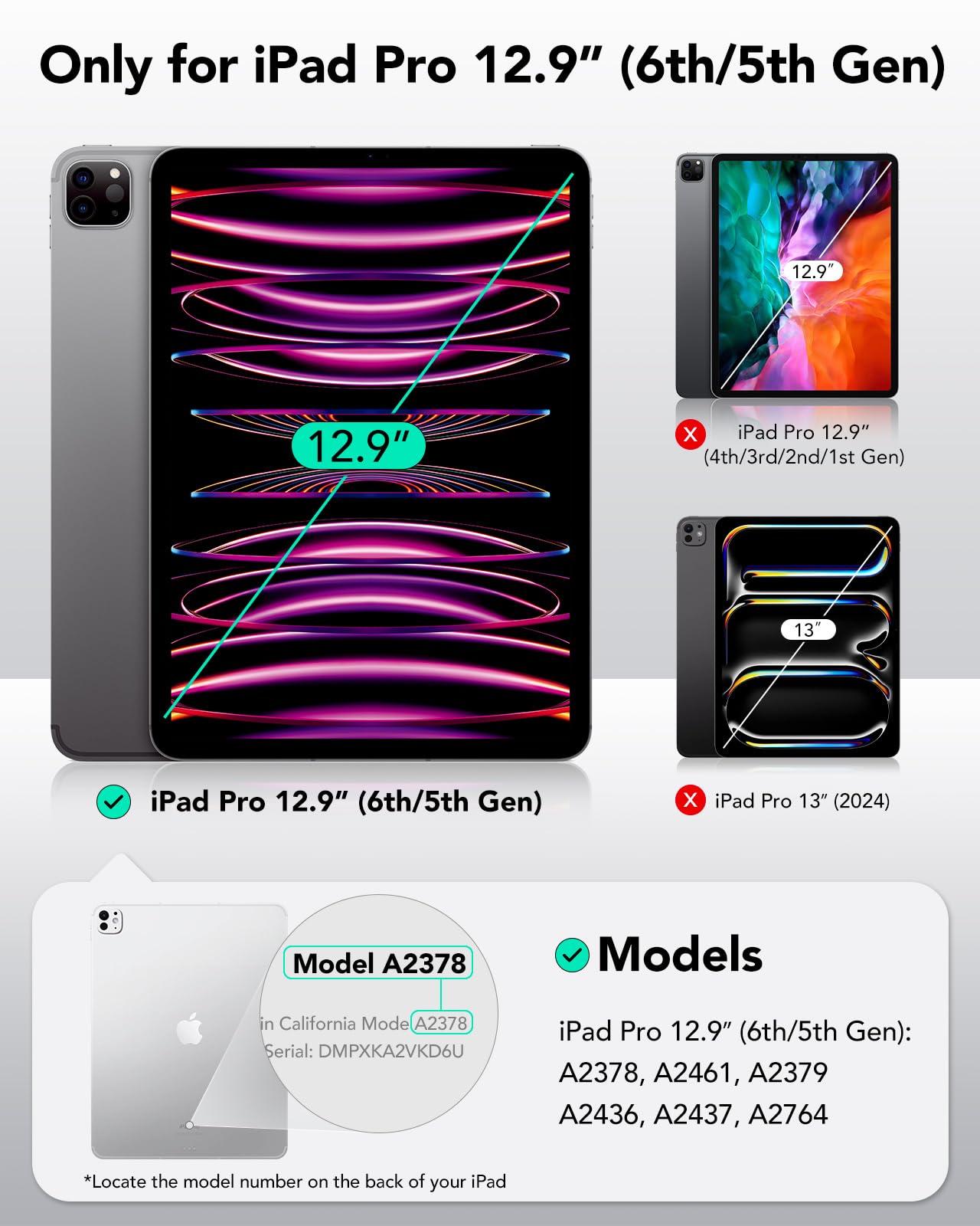 Foto 3 pulgar | Funda Esr Para Ipad Pro 12.9 (2022/2021) De 6.ª Y 5.ª Generación, Resistente Al Amarilleo - Venta Internacional.