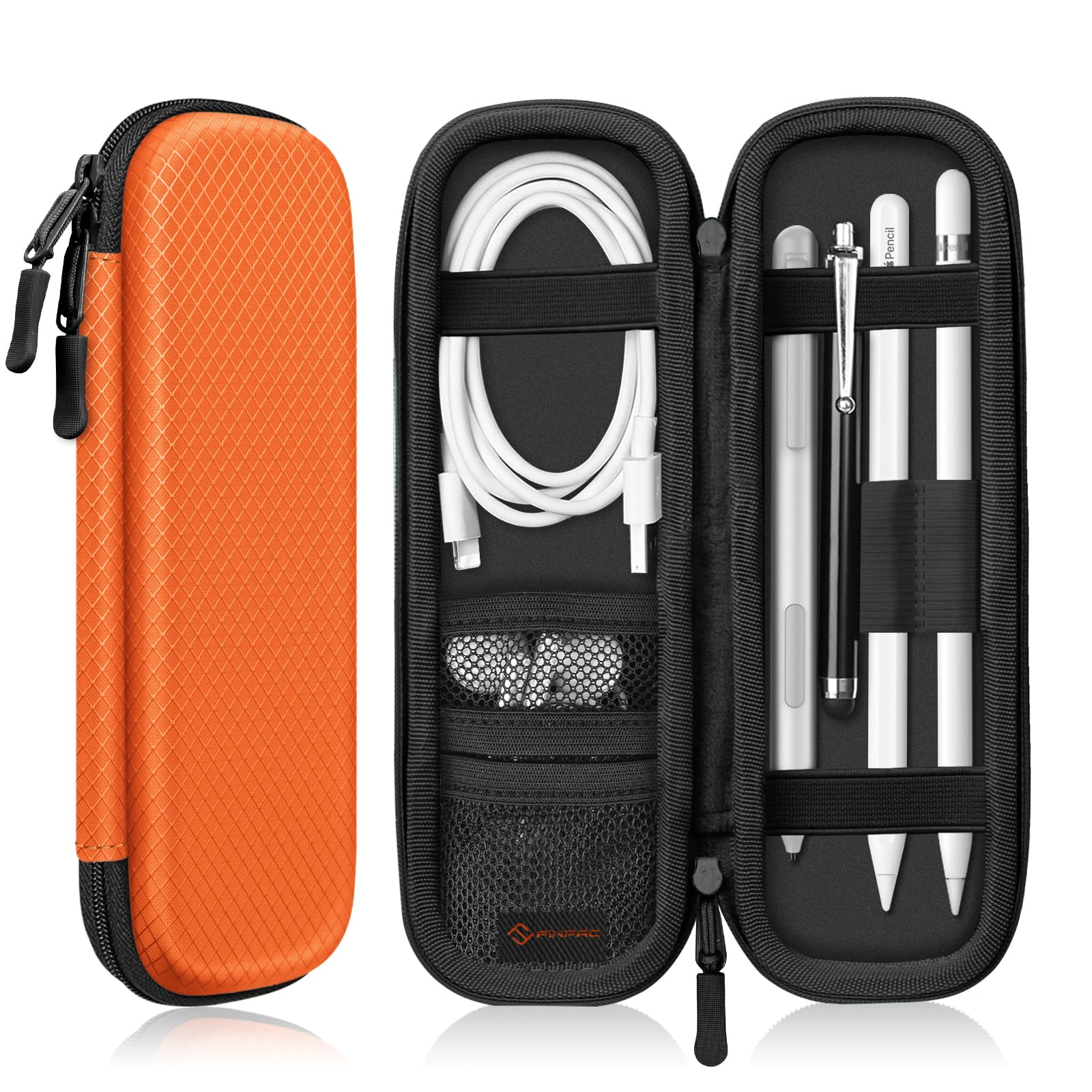Foto 2 pulgar | Funda De Piel Sintética Para Apple Pencil Pro Fintie, Color Naranja - Venta Internacional.