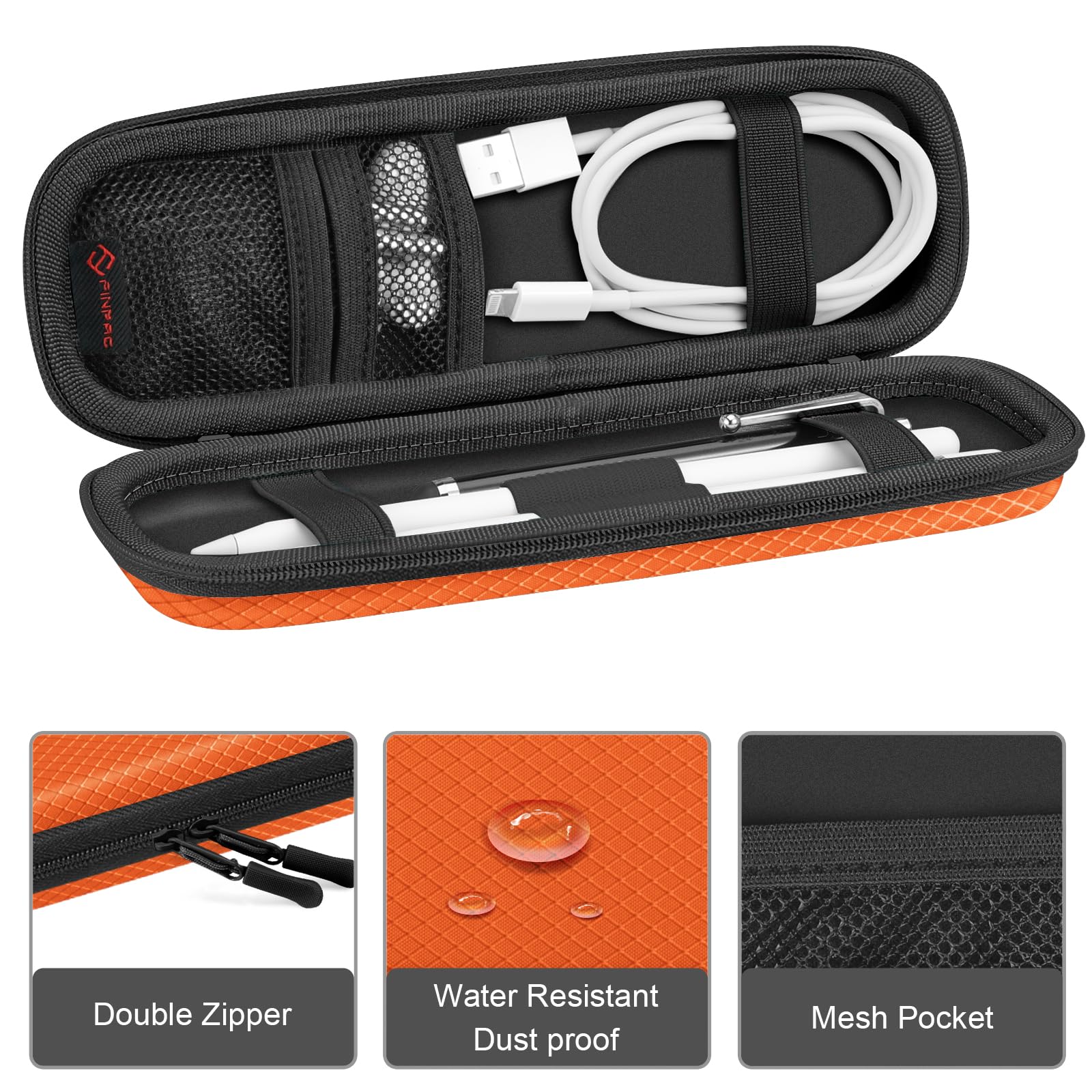 Foto 2 | Funda De Piel Sintética Para Apple Pencil Pro Fintie, Color Naranja - Venta Internacional.