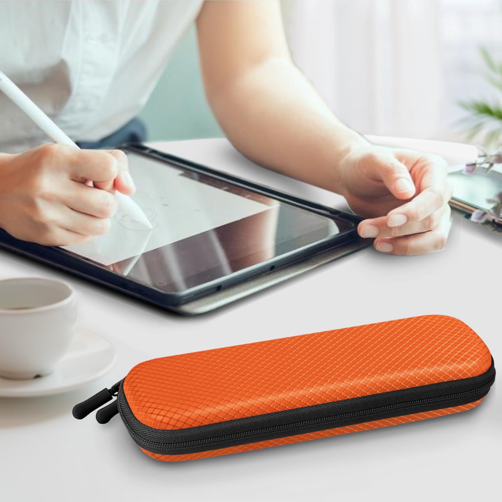Foto 6 pulgar | Funda De Piel Sintética Para Apple Pencil Pro Fintie, Color Naranja - Venta Internacional.