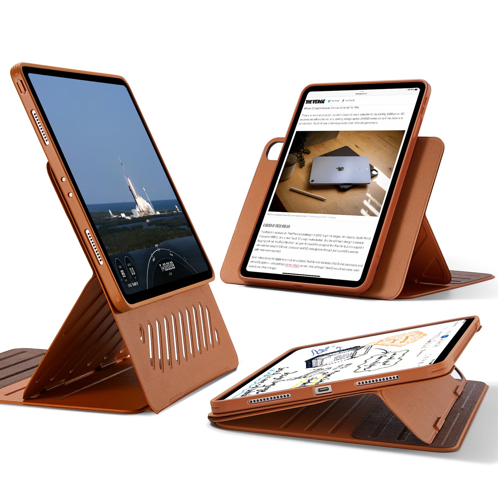 Foto 2 pulgar | Funda Esr Para Ipad Pro 12.9 (6.ª Y 5.ª Gen., 2022/2021), Color Marrón - Venta Internacional.