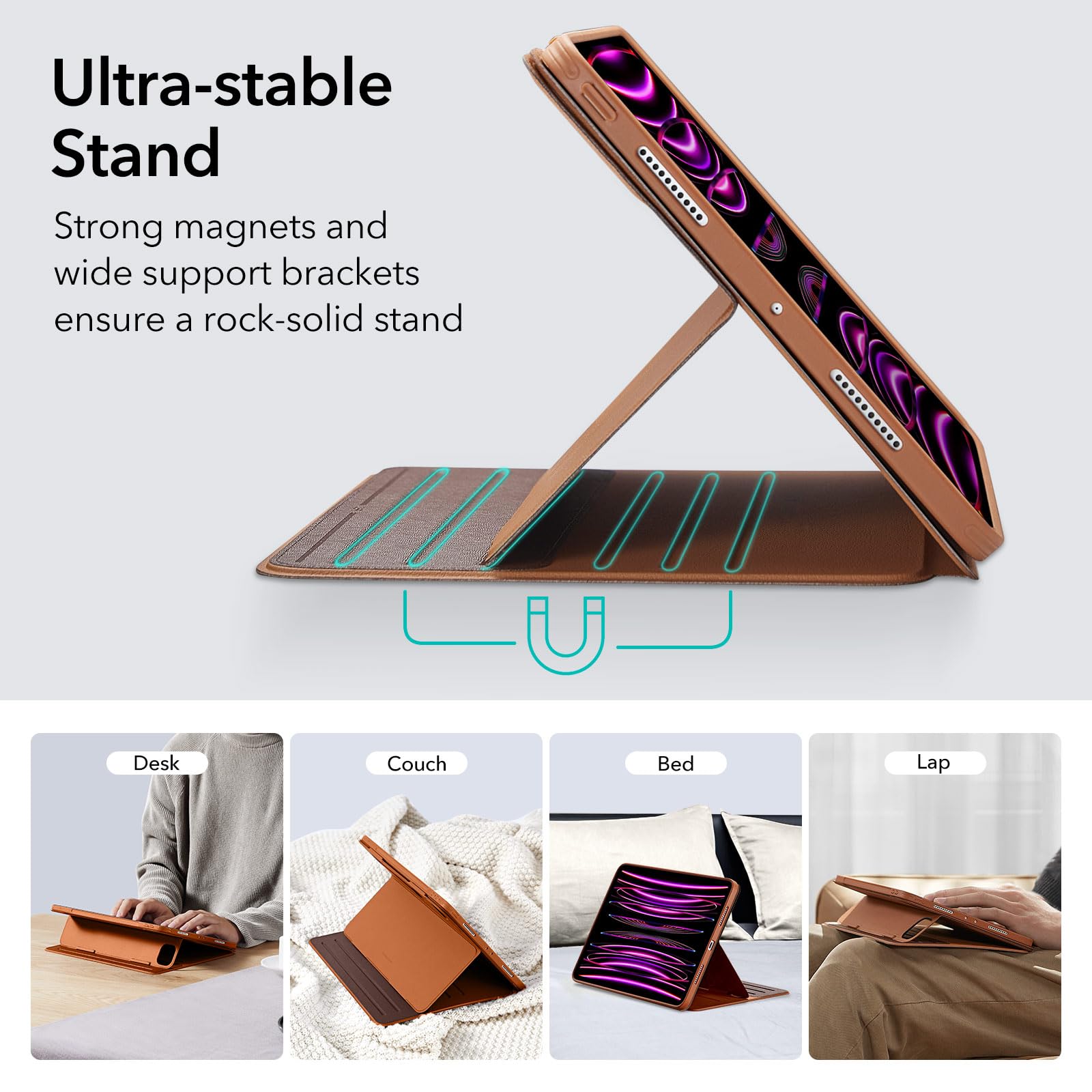 Foto 5 pulgar | Funda Esr Para Ipad Pro 12.9 (6.ª Y 5.ª Gen., 2022/2021), Color Marrón - Venta Internacional.