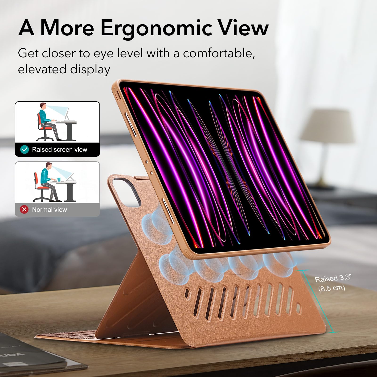 Foto 6 pulgar | Funda Esr Para Ipad Pro 12.9 (6.ª Y 5.ª Gen., 2022/2021), Color Marrón - Venta Internacional.