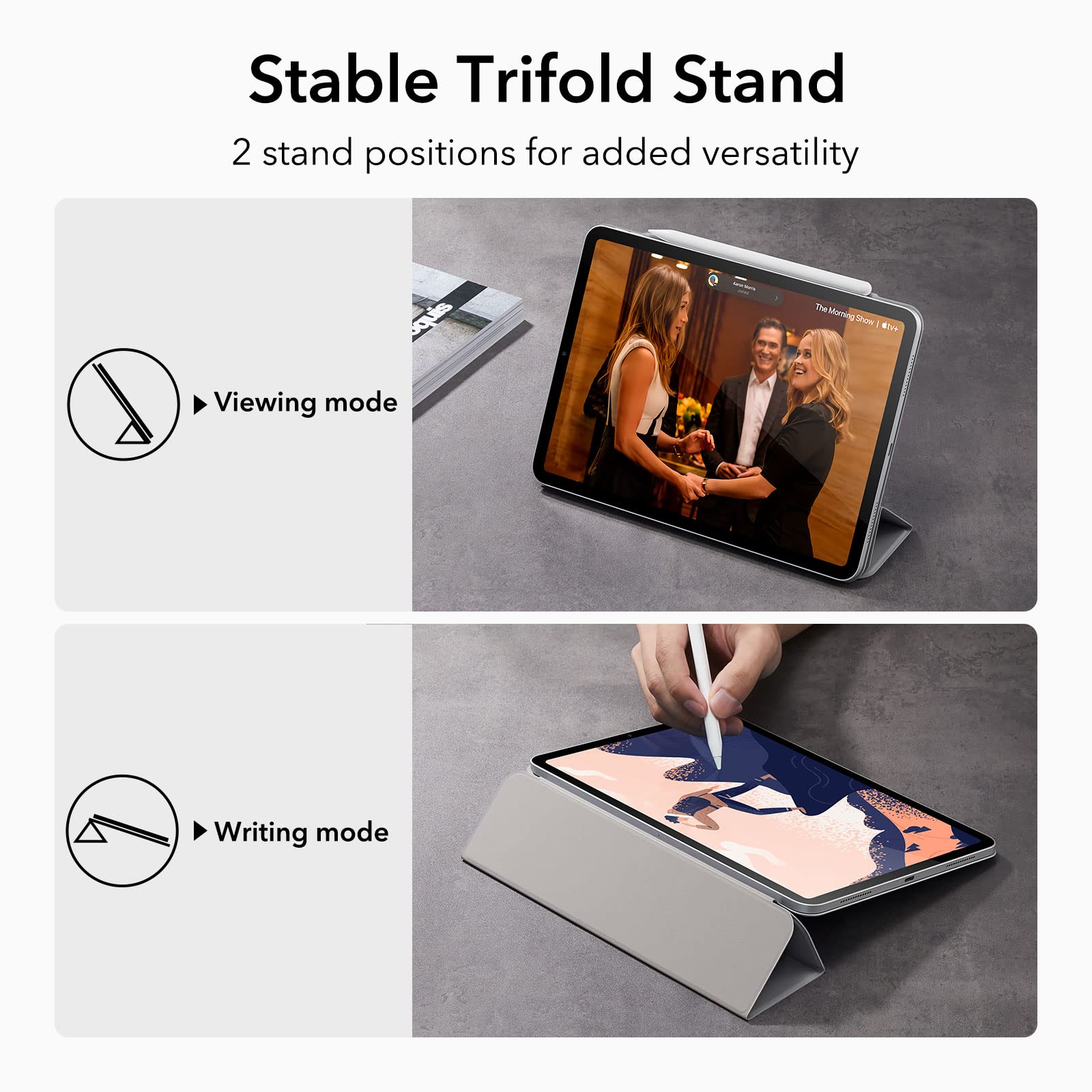 Foto 5 pulgar | Funda Para Ipad Pro 11 Esr Rebound Magnetic Con Soporte Bidireccional, Gris - Venta Internacional.