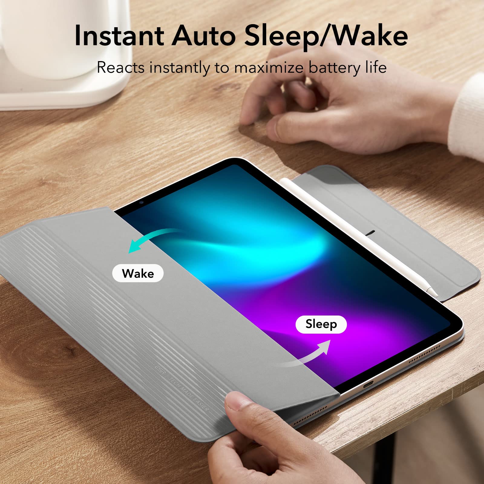 Foto 7 | Funda Para Ipad Pro 11 Esr Rebound Magnetic Con Soporte Bidireccional, Gris - Venta Internacional.