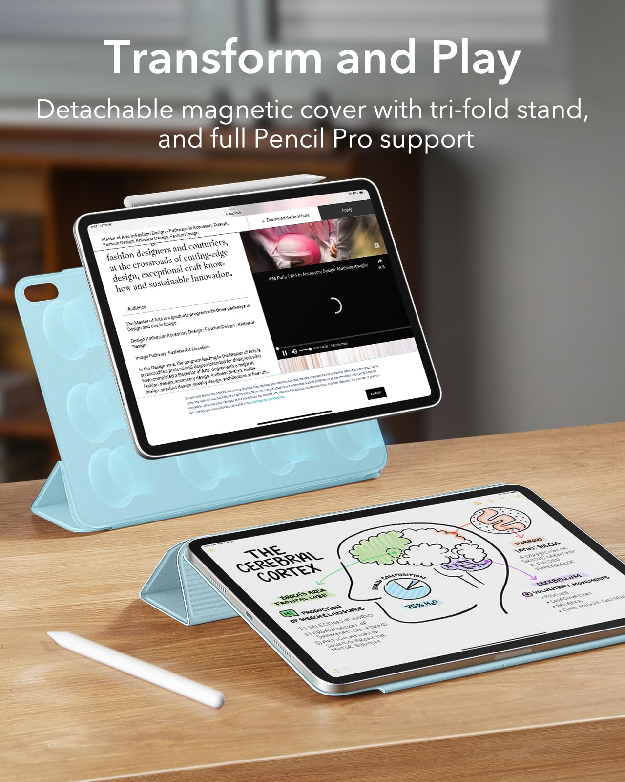 Foto 4 pulgar | Funda Esr Para Ipad Air M3/m2 De 11 Pulgadas (2025/2024), Color Azul Claro - Venta Internacional.