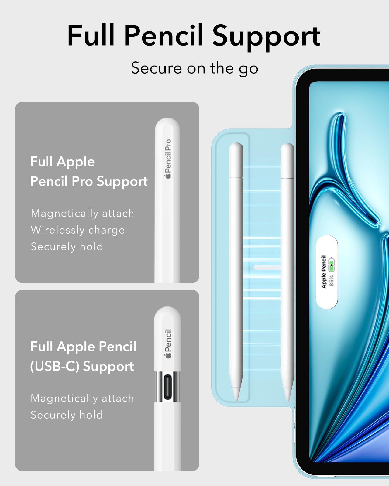 Foto 6 | Funda Esr Para Ipad Air M3/m2 De 11 Pulgadas (2025/2024), Color Azul Claro - Venta Internacional.