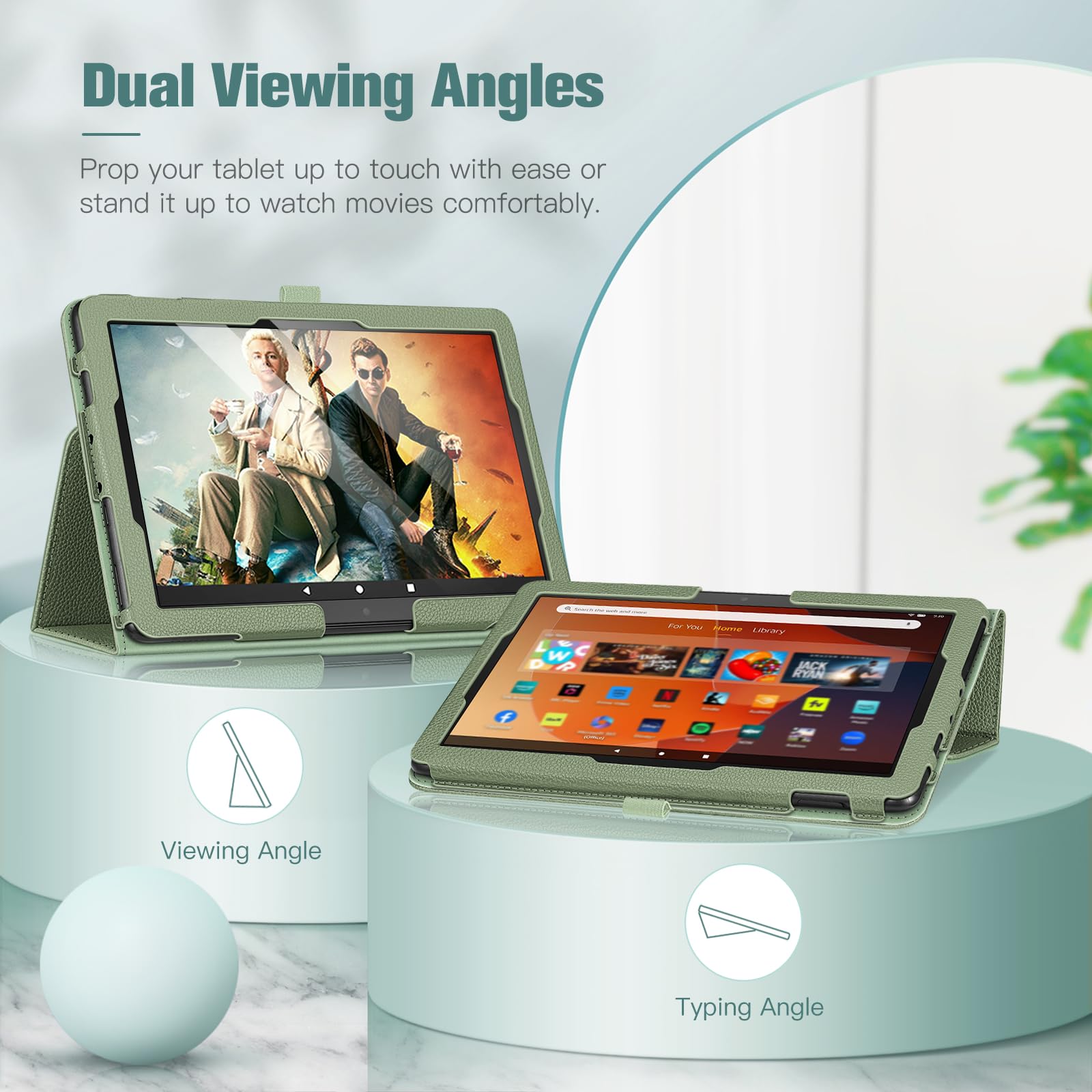 Foto 5 pulgar | Funda Tipo Folio Fintie Para Tablet Amazon Fire Hd 10/10 Plus, Color Verde - Venta Internacional.