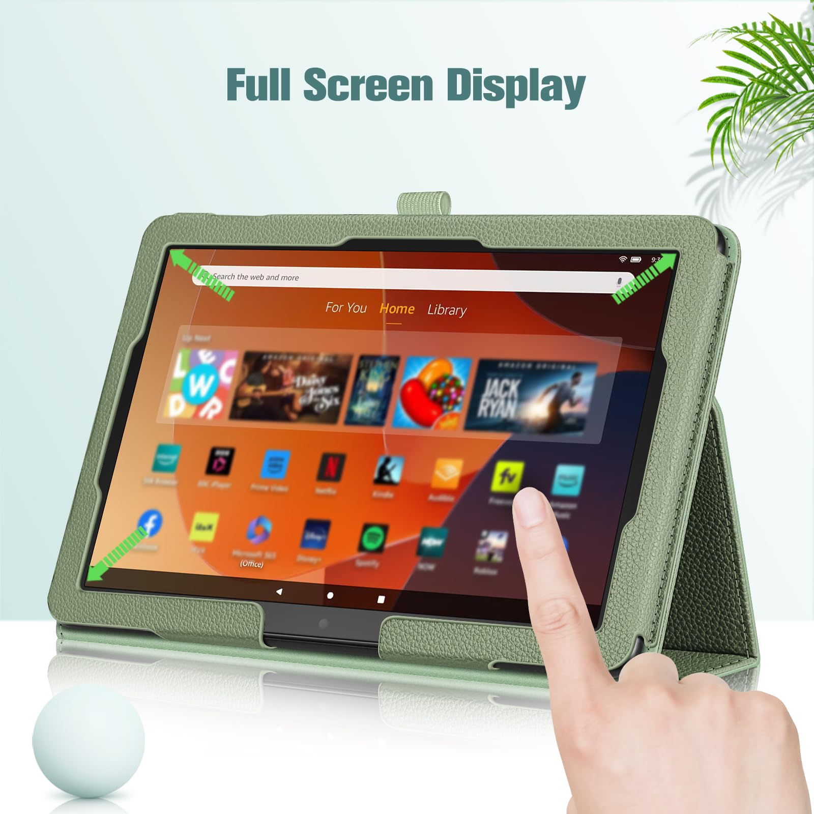 Foto 7 | Funda Tipo Folio Fintie Para Tablet Amazon Fire Hd 10/10 Plus, Color Verde - Venta Internacional.