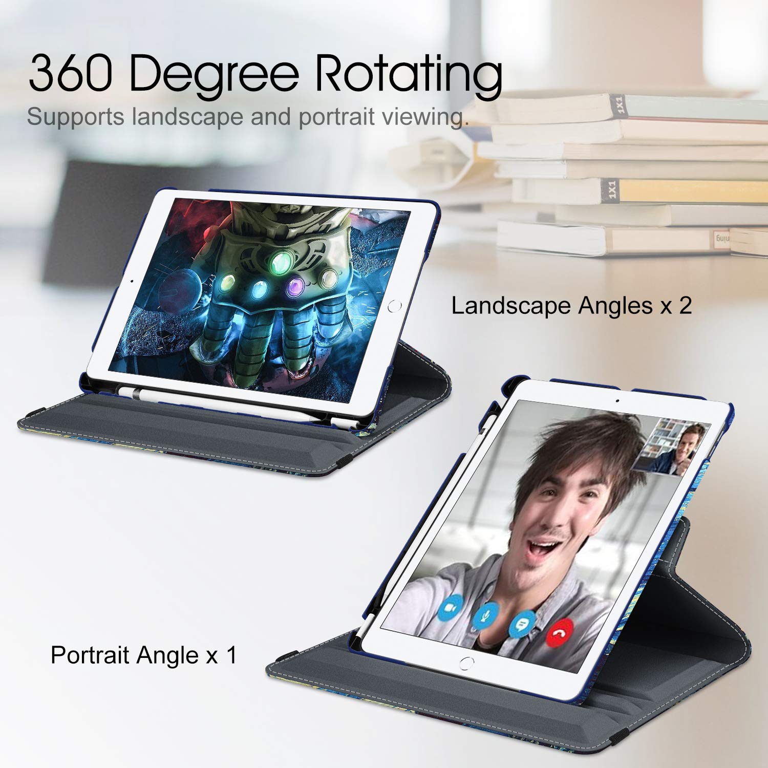 Foto 3 | Funda Giratoria Fintie Para Ipad De 9ª, 8ª Y 7ª Generación De 10,2 Pulgadas, Azul - Venta Internacional.