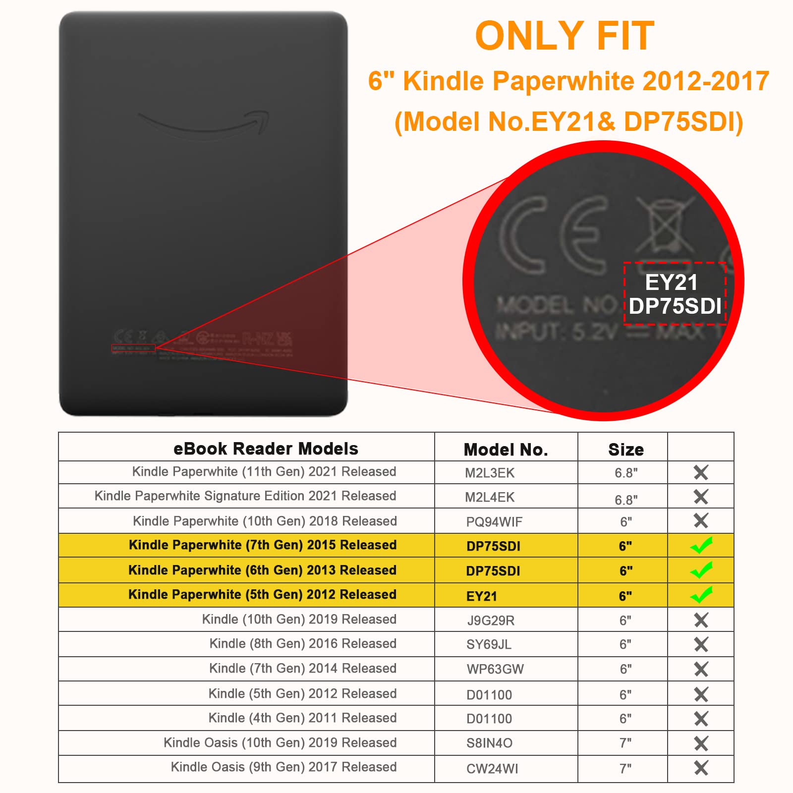 Foto 3 pulgar | Funda Fintie Slimshell Para Kindle Paperwhite 2012-2017 - Venta Internacional.