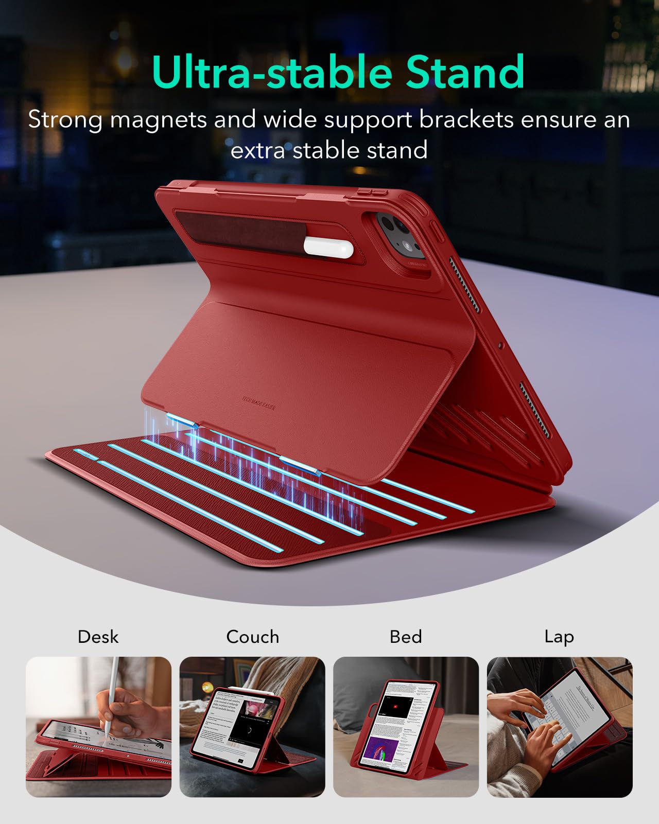 Foto 4 | Funda Esr Shift Series Para Ipad Pro De 11 Pulgadas Y 2024 (5.ª Generación), Color Rojo - Venta Internacional.