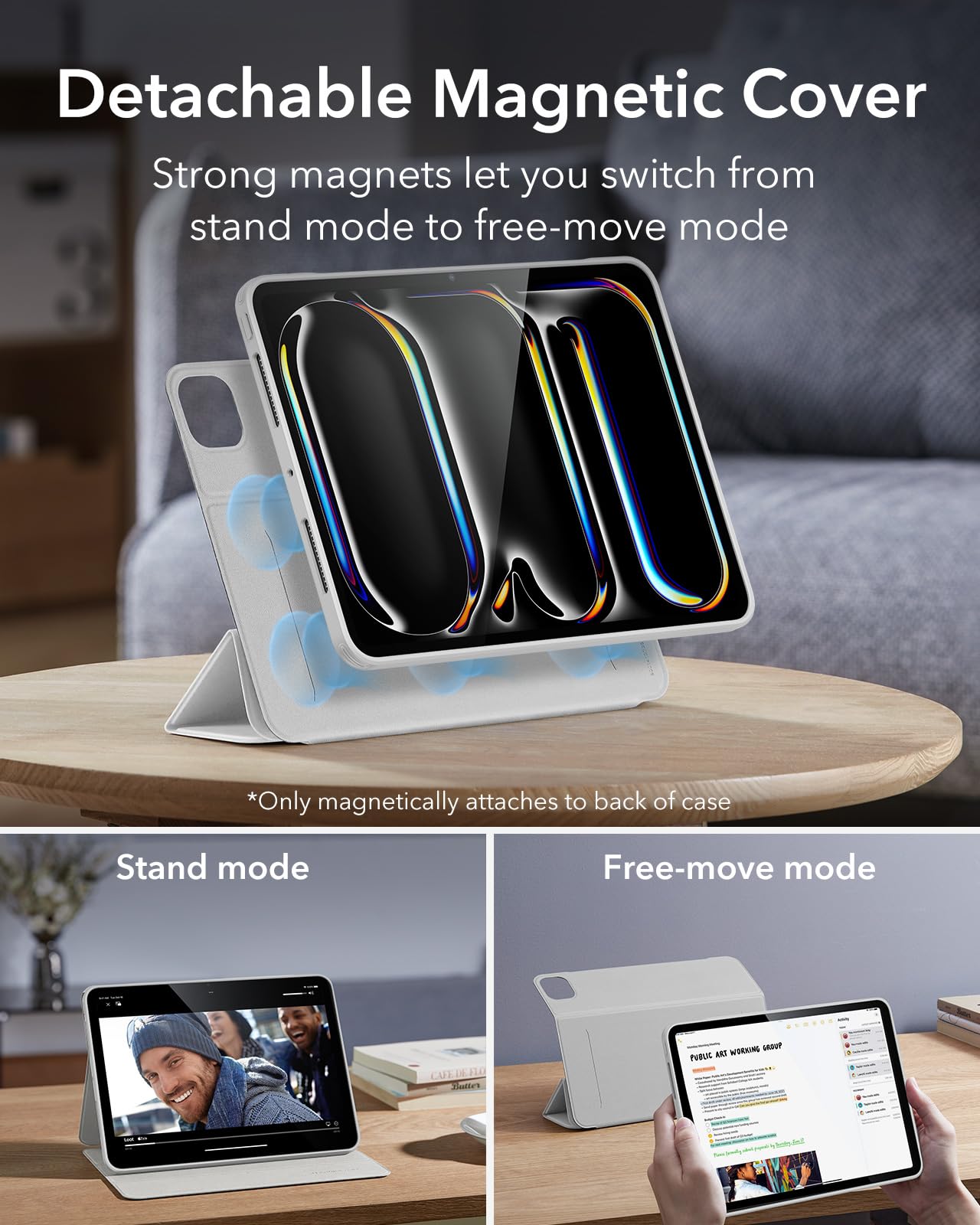 Foto 5 pulgar | Funda Esr Para Ipad Pro M4 De 13 Pulgadas (2024) Con Soporte Para Lápices, Color Blanco - Venta Internacional.