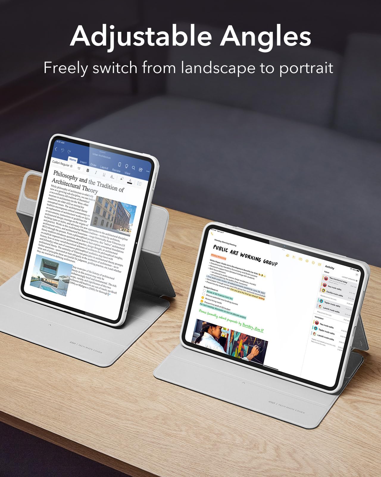 Foto 6 pulgar | Funda Esr Para Ipad Pro M4 De 13 Pulgadas (2024) Con Soporte Para Lápices, Color Blanco - Venta Internacional.