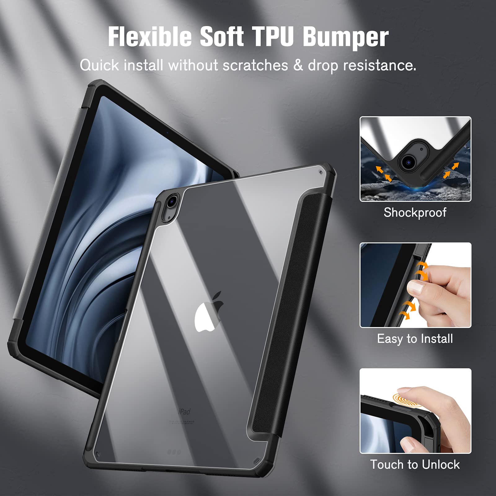 Foto 4 | Funda Fintie Hybrid Slim Para Ipad Air De 11 Pulgadas Con Soporte Para Lápices - Venta Internacional.