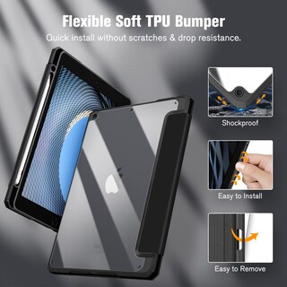 Foto 5 | Funda Fintie Hybrid Slim Para Ipad 9ª, 8ª Y 7ª Generación De 10,2 Pulgadas, Color Negro - Venta Internacional.