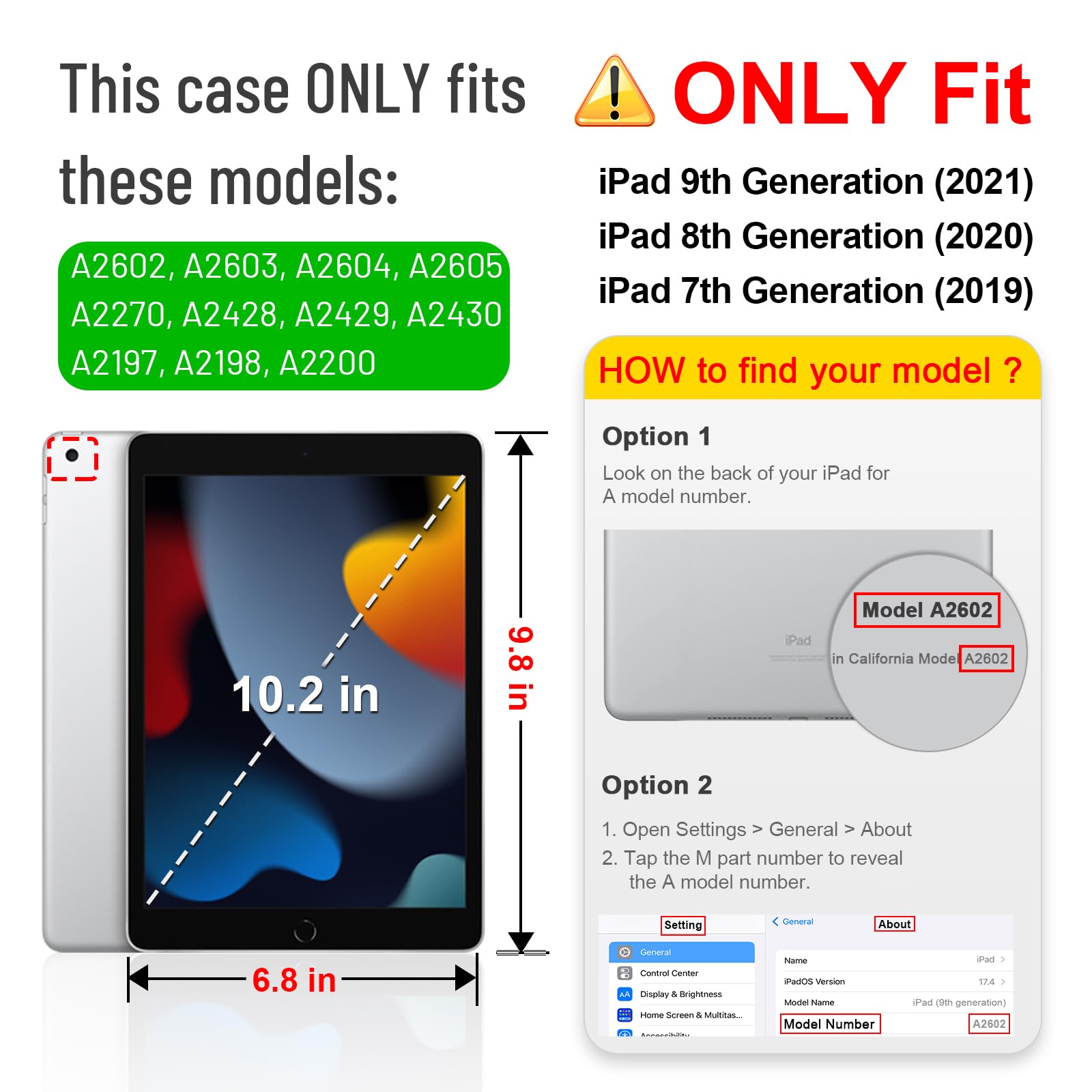Foto 3 pulgar | Funda Fintie Para Ipad 9ª, 8ª Y 7ª Generación De 10,2 Pulgadas Con Soporte - Venta Internacional.