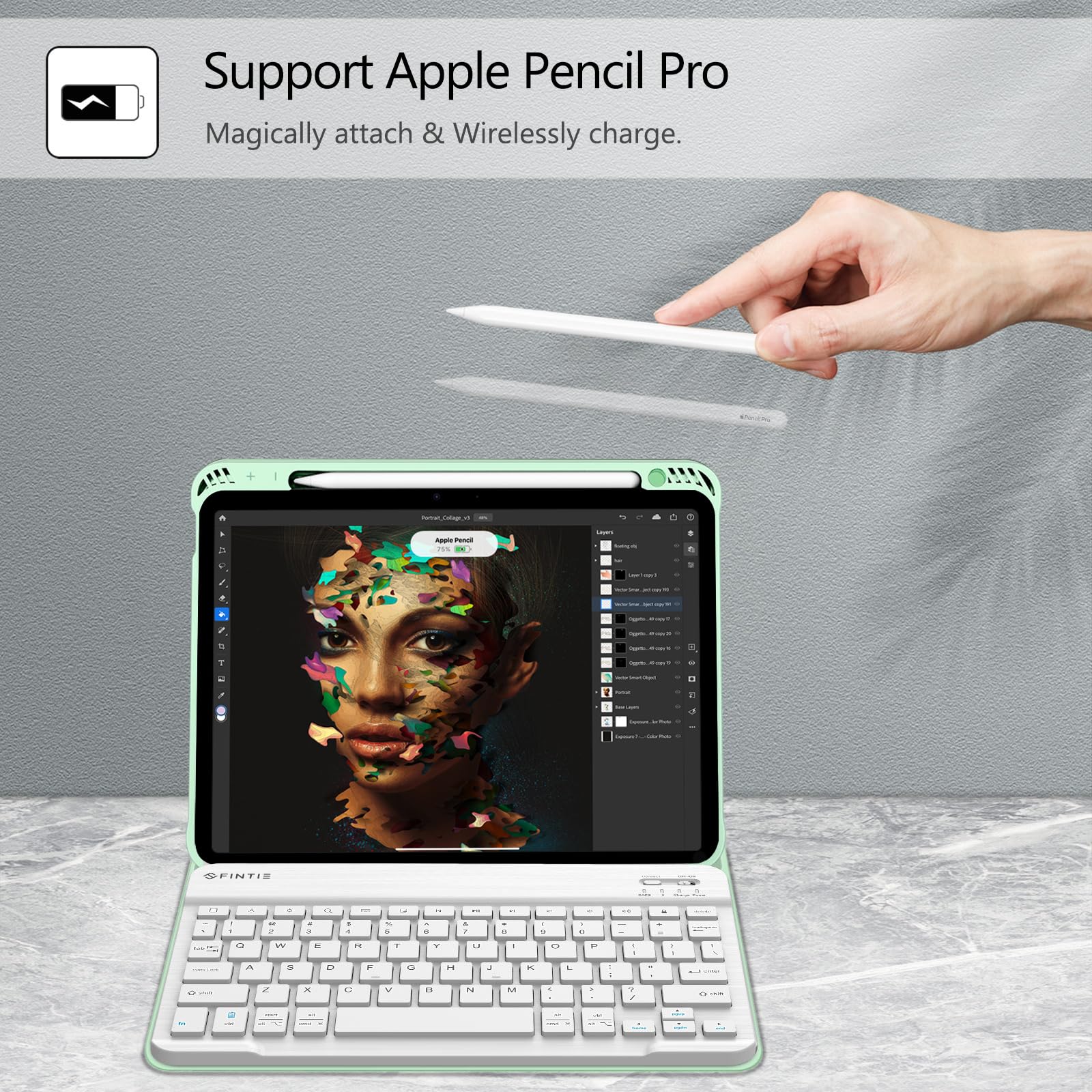 Foto 7 | Funda Con Teclado Fintie Para Ipad Air 11 M3 (2025) /m2 (2024) - Venta Internacional.