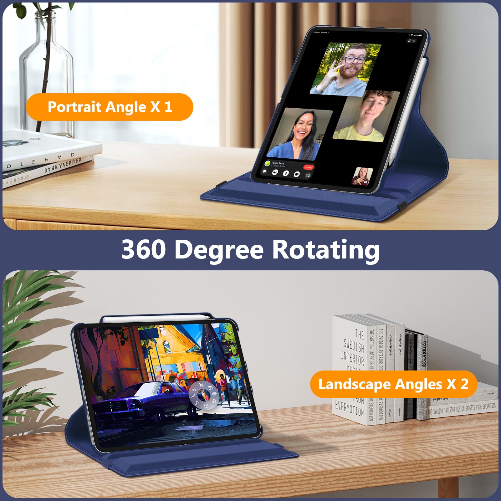 Foto 5 pulgar | Funda Giratoria Fintie Para Ipad Pro De 13 Pulgadas (m4) 2024 Con Lápiz - Venta Internacional.