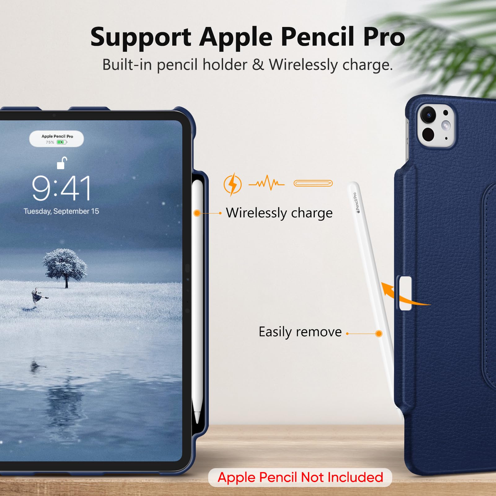 Foto 6 | Funda Giratoria Fintie Para Ipad Pro De 13 Pulgadas (m4) 2024 Con Lápiz - Venta Internacional.