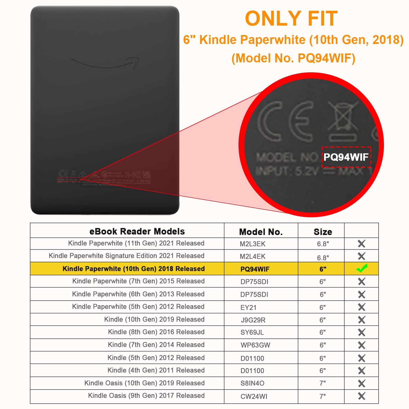 Foto 2 | Funda Fintie Slimshell Para Kindle Paperwhite 10ª Generación 2018 - Venta Internacional.