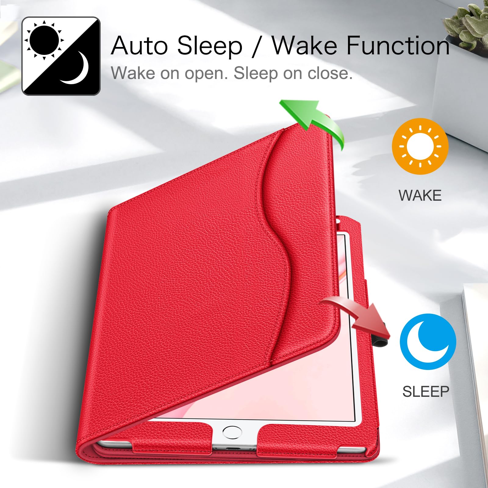 Foto 3 | Funda Fintie Para Ipad De 6.ª Y 5.ª Generación, Ipad Air 2/air 1, Color Rojo - Venta Internacional.