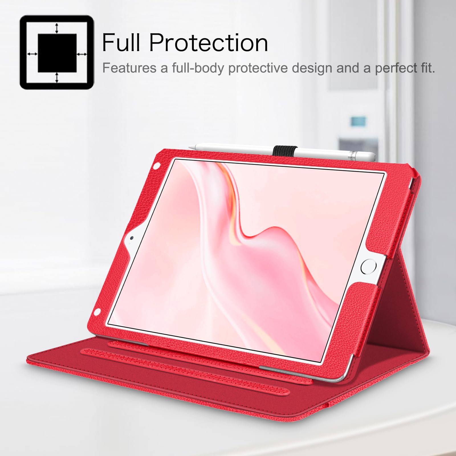 Foto 8 pulgar | Funda Fintie Para Ipad De 6.ª Y 5.ª Generación, Ipad Air 2/air 1, Color Rojo - Venta Internacional.