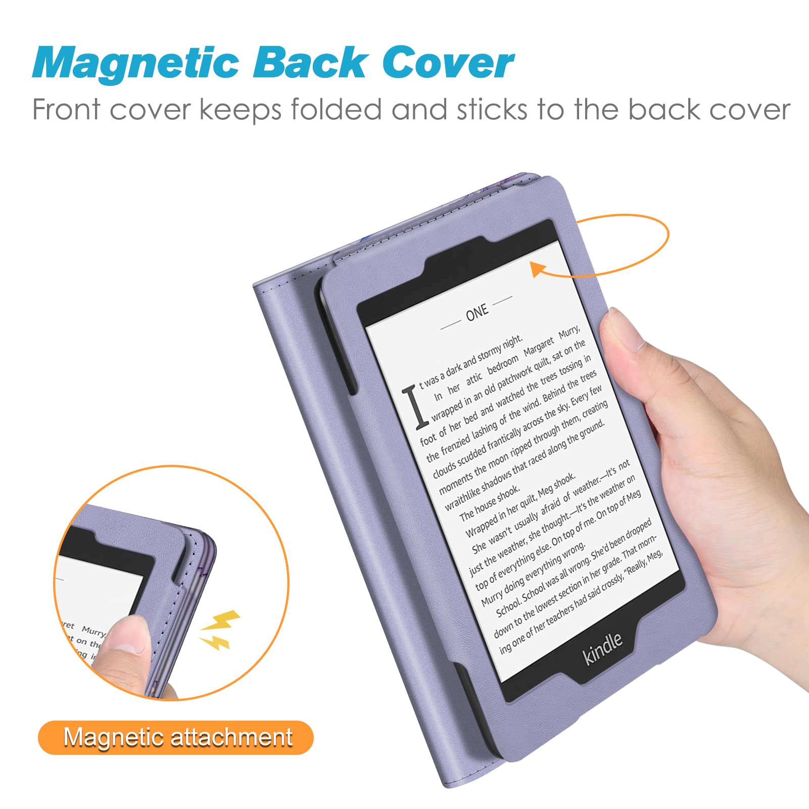 Foto 5 | Funda Con Soporte Fintie Para Kindle Paperwhite 6 10.ª Generación, Color Lila Y Mármol - Venta Internacional.
