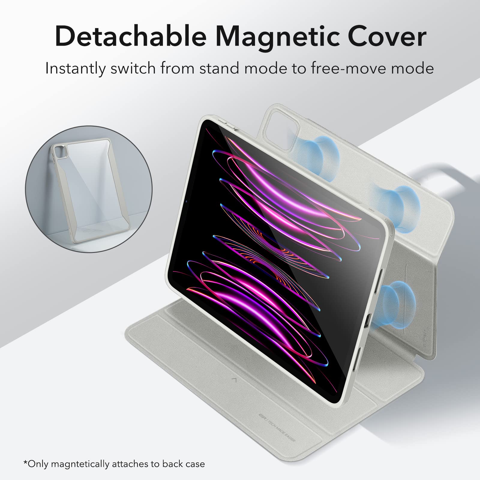 Foto 3 | Funda Esr Para Ipad Pro 12.9 (2022/2021) Con Soporte Para Lápices, Color Blanco - Venta Internacional.