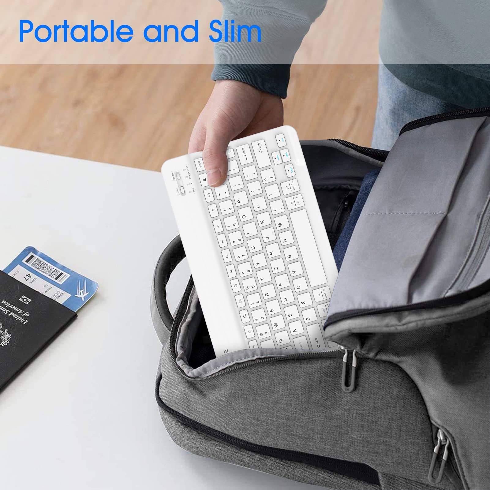 Foto 5 pulgar | Teclado Bluetooth Inalámbrico Fintie De 10 Pulgadas Para Ipad Blanco - Venta Internacional.