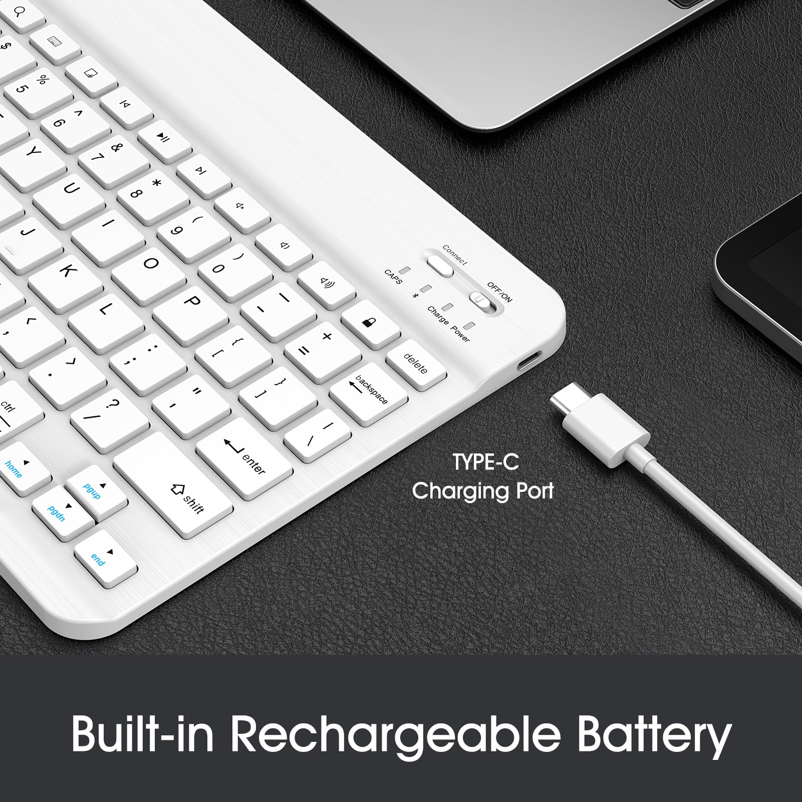 Foto 6 pulgar | Teclado Bluetooth Inalámbrico Fintie De 10 Pulgadas Para Ipad Blanco - Venta Internacional.