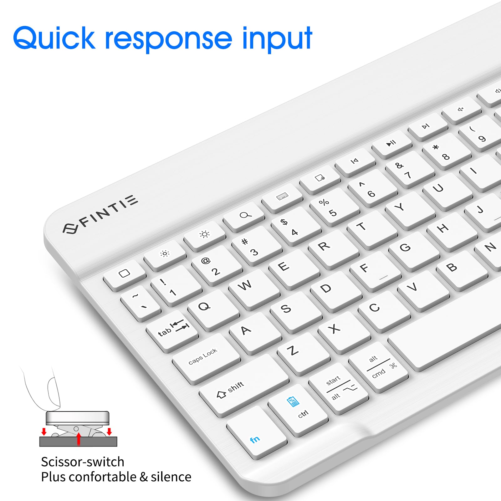Foto 7 | Teclado Bluetooth Inalámbrico Fintie De 10 Pulgadas Para Ipad Blanco - Venta Internacional.