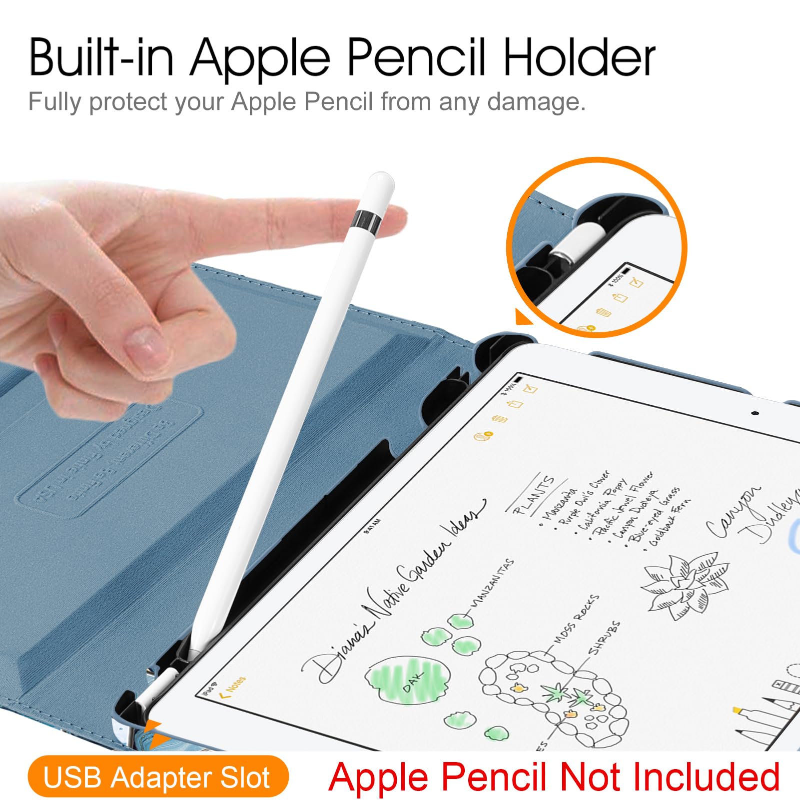 Foto 6 pulgar | Funda Giratoria Fintie Para Ipad De 9ª, 8ª Y 7ª Generación De 10,2 Pulgadas Con Lápiz - Venta Internacional.
