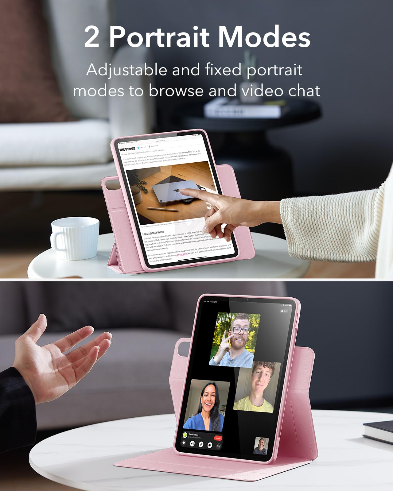 Foto 7 pulgar | Funda Para Ipad Air 13 Esr Rebound 360 Con Soporte Para Lápices, Color Rosa - Venta Internacional.