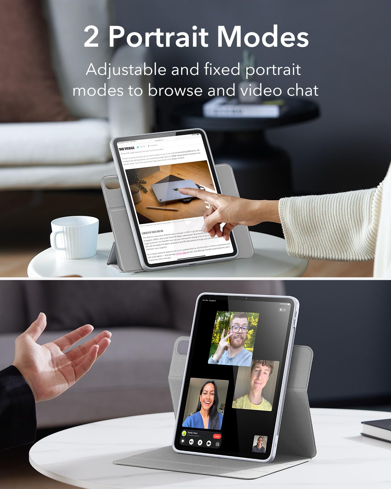 Foto 6 | Funda Para Ipad Air Esr De 13 Pulgadas (2025/2024) Con Soporte Para Lápices, Color Gris - Venta Internacional.