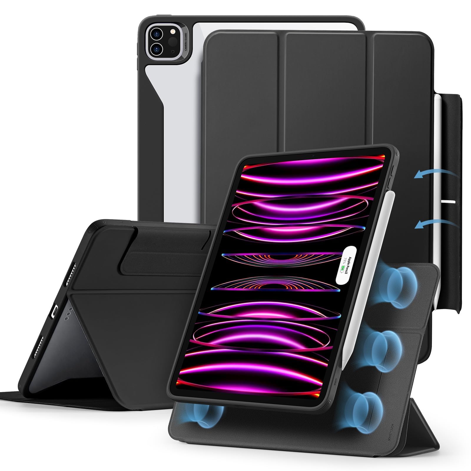 Foto 2 pulgar | Funda Esr Para Ipad Pro 12.9 (2022/2021) Con Soporte Para Lápices, Color Negro - Venta Internacional.