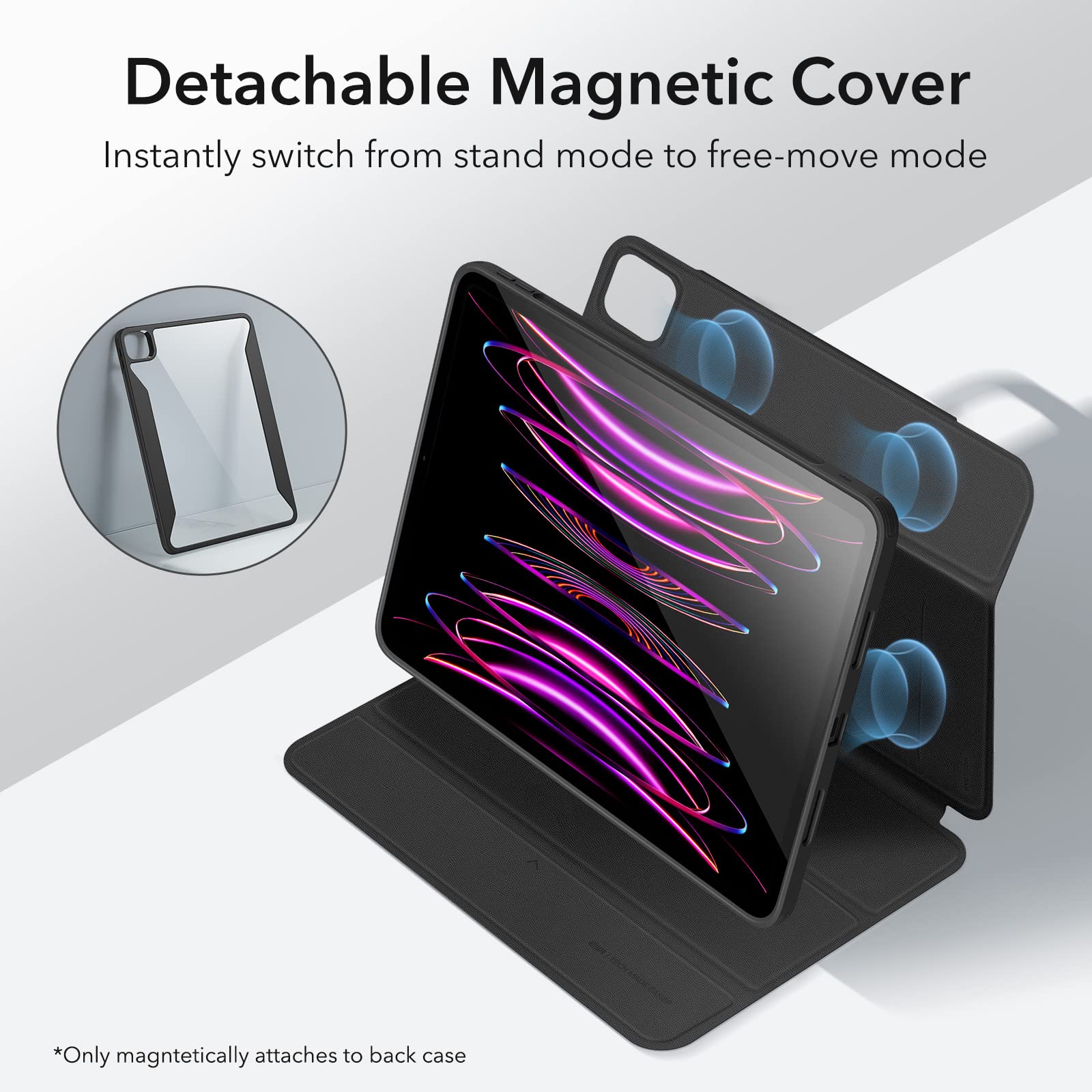 Foto 4 pulgar | Funda Esr Para Ipad Pro 12.9 (2022/2021) Con Soporte Para Lápices, Color Negro - Venta Internacional.
