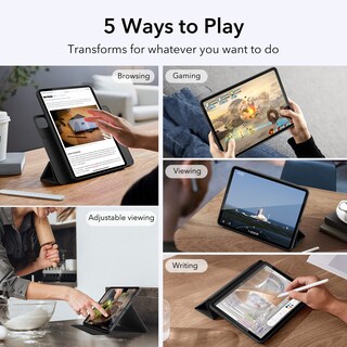 Foto 7 | Funda Esr Para Ipad Pro 12.9 (2022/2021) Con Soporte Para Lápices, Color Negro - Venta Internacional.