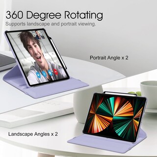 Foto 4 | Funda Giratoria Fintie Para Ipad Pro 12,9'' (6.ª Generación De 2022), Color Lila Y Morado - Venta Internacional.