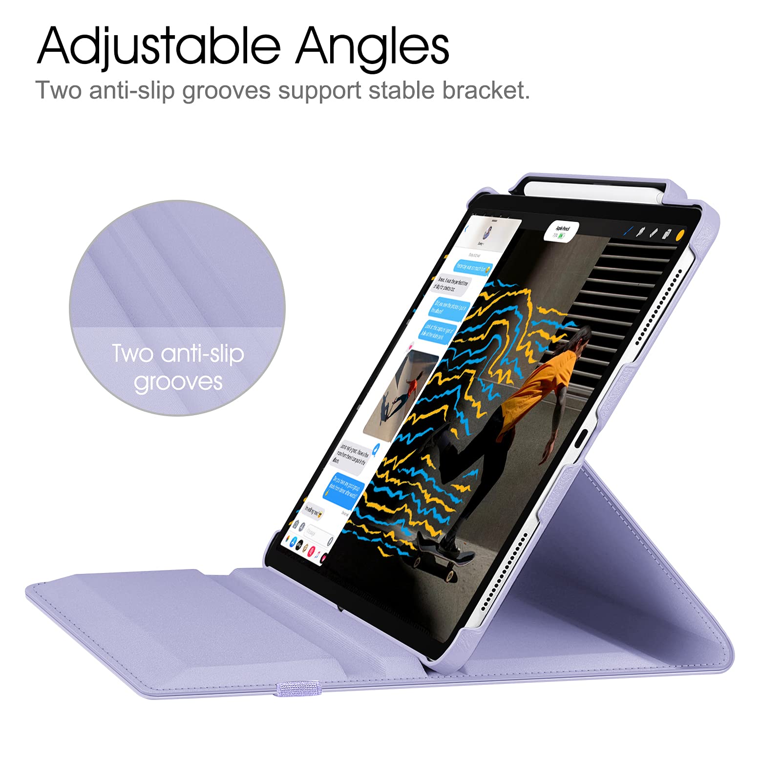 Foto 7 | Funda Giratoria Fintie Para Ipad Pro 12,9'' (6.ª Generación De 2022), Color Lila Y Morado - Venta Internacional.