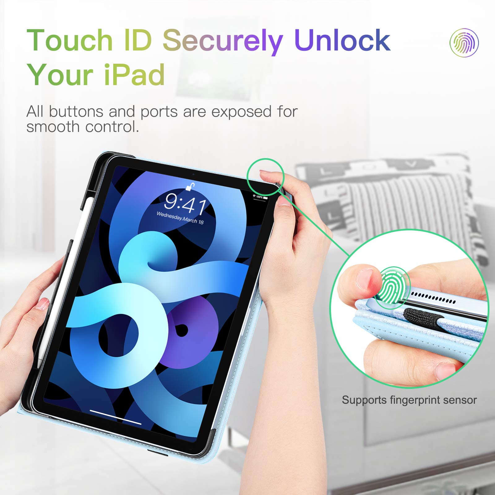 Foto 5 | Funda Fintie Para Ipad Air De 11 Pulgadas M3 (2025) /m2 (2024) Sky B - Venta Internacional.