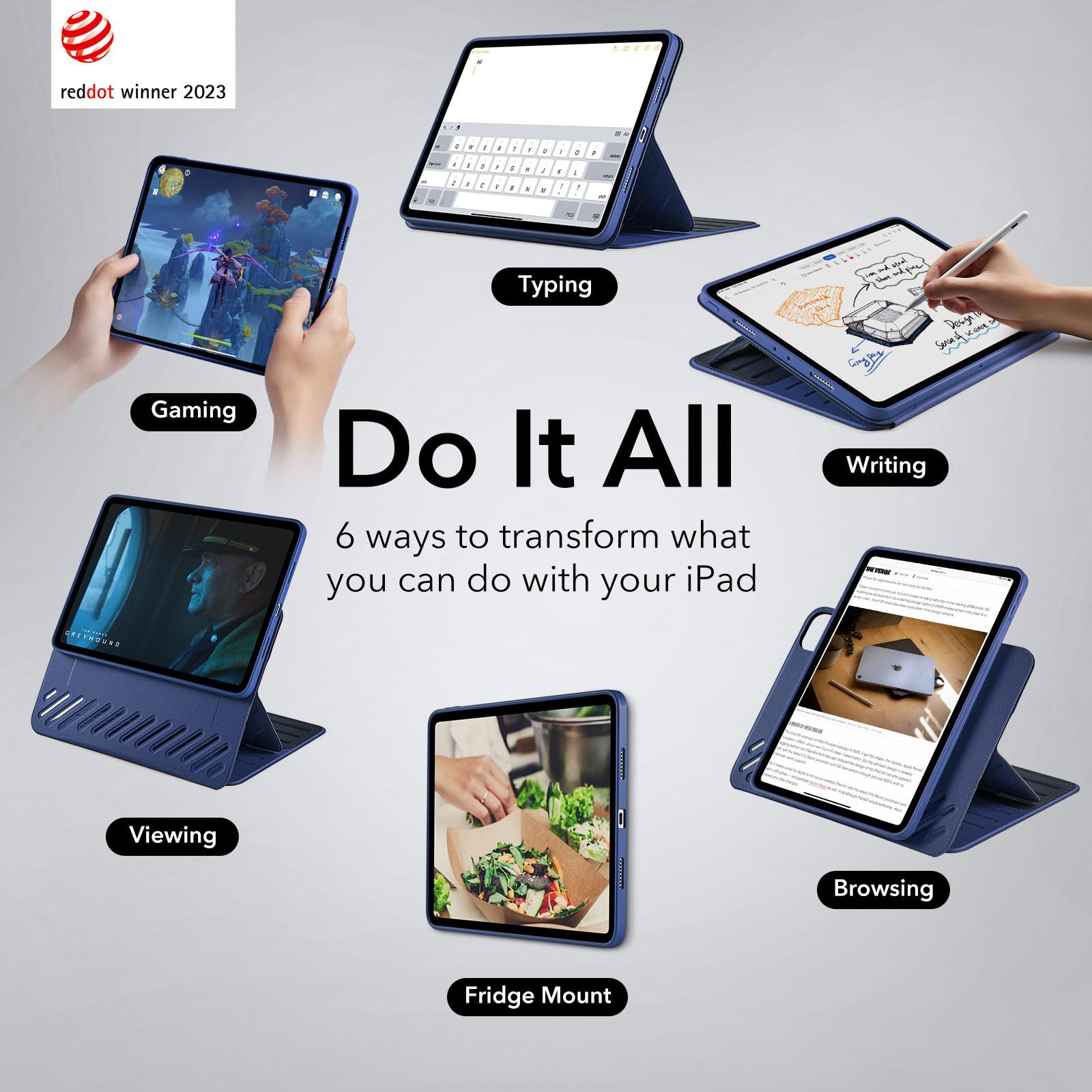 Foto 4 pulgar | Funda Para Ipad Pro De 11 Pulgadas, Cubierta Magnética Extraíble Esr, Azul - Venta Internacional.