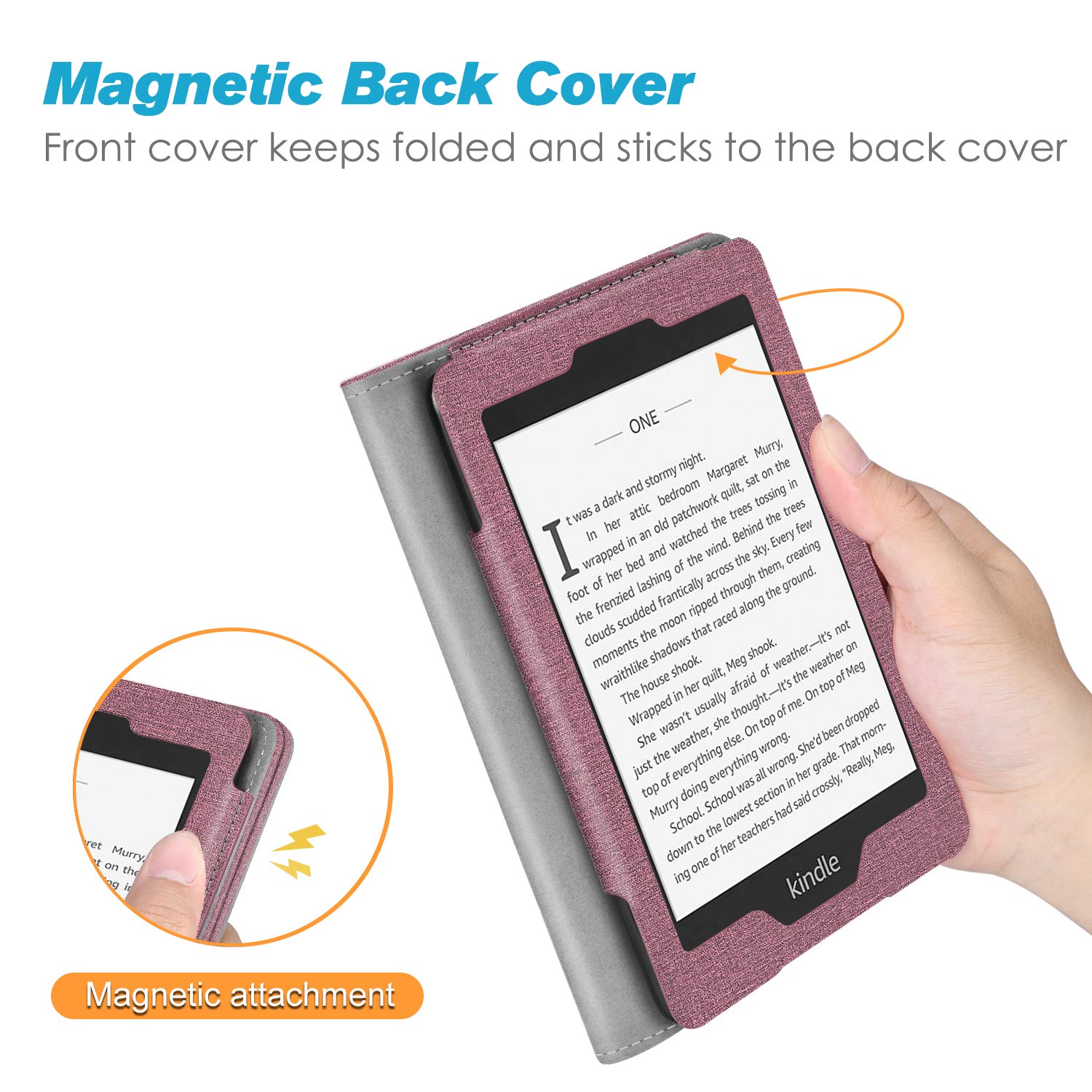 Foto 6 pulgar | Funda Con Soporte Fintie Para Kindle Paperwhite 6 10ª Generación, Color Morado - Venta Internacional.