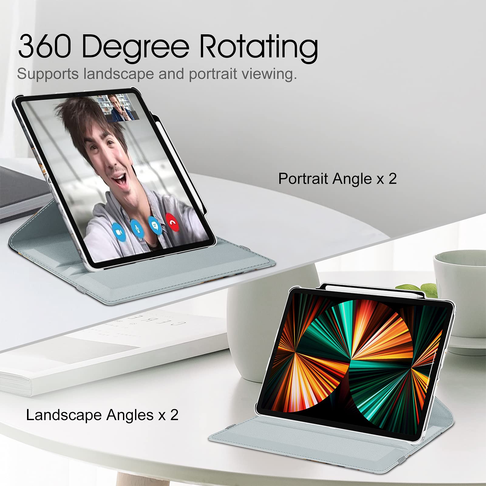 Foto 4 | Funda Giratoria Fintie Para Ipad Pro 12.9 6.ª Generación De 2022 Con Lápiz - Venta Internacional.