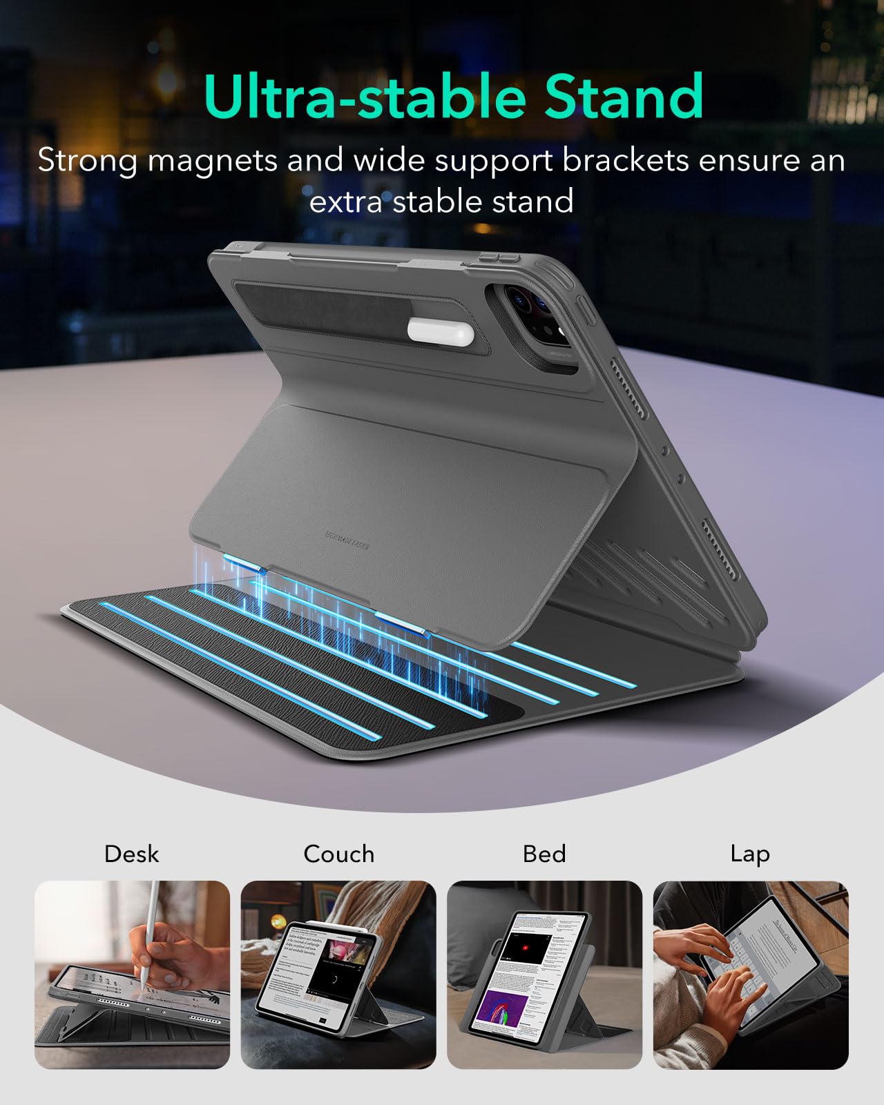 Foto 5 pulgar | Funda Esr Para Ipad Pro 12.9 (6.ª Y 5.ª Gen., 2022/2021), Color Gris - Venta Internacional.