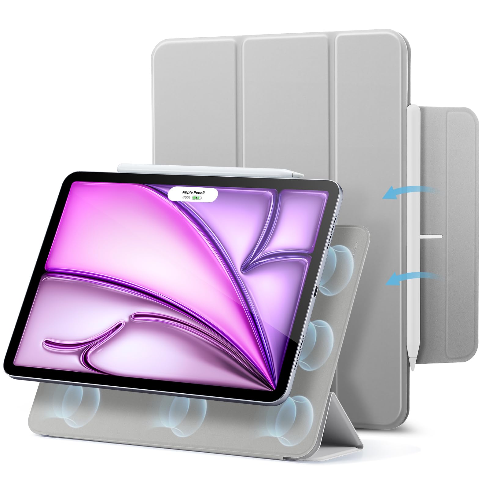 Foto 2 pulgar | Funda Esr Rebound Series Para Ipad Air 13 Y Ipad Pro 12.9 Gris - Venta Internacional.