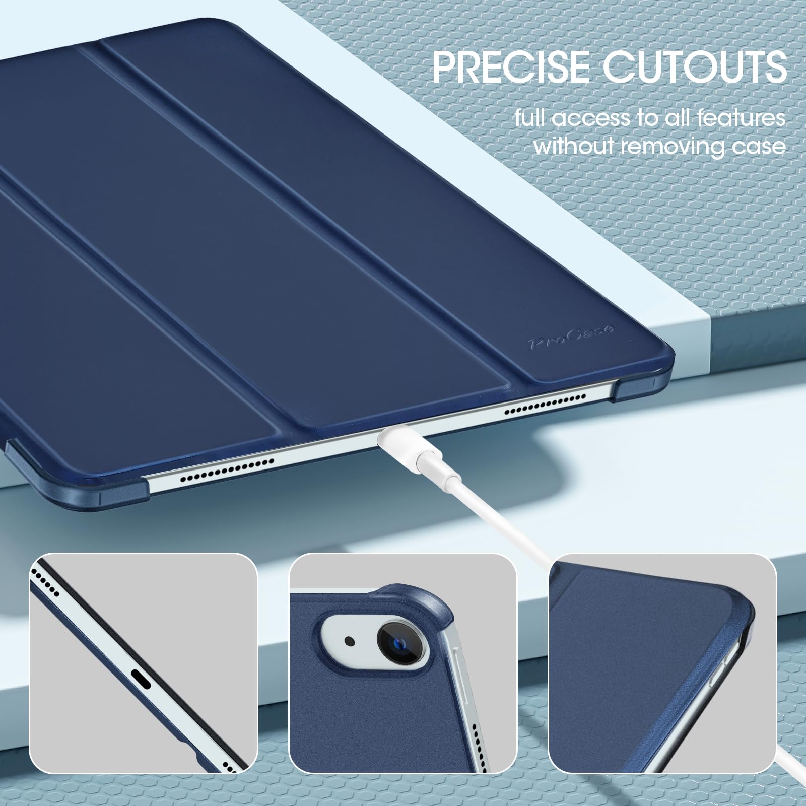 Foto 8 pulgar | Funda Procase Para Ipad Air De 13 Pulgadas 2025 M3/2024 M2, Color Azul Marino - Venta Internacional.