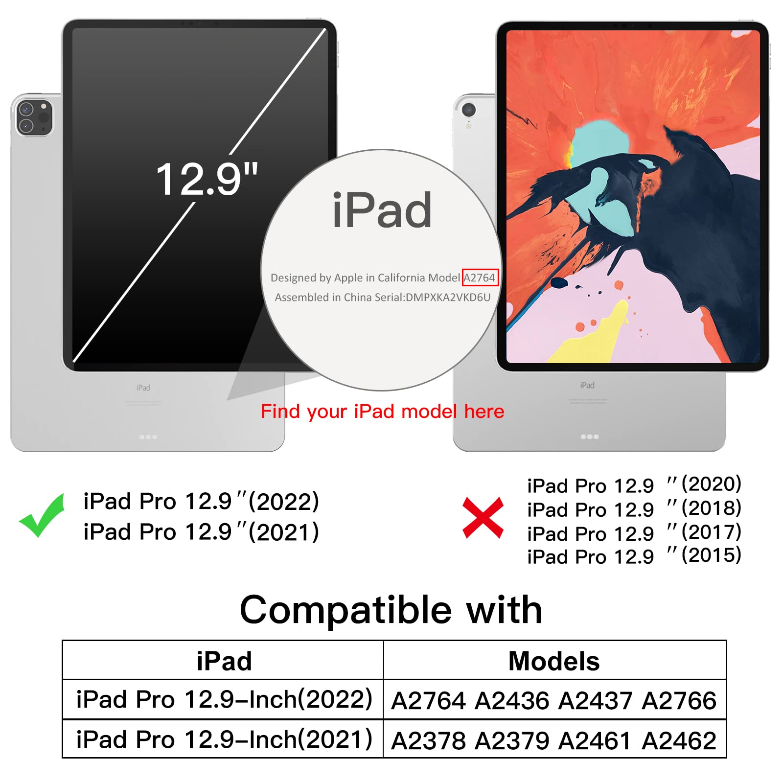 Foto 2 | Funda Jetech Para Ipad Pro De 12,9'' (6.ª Y 5.ª Gen.) 2022/2021, Color Plateado - Venta Internacional.