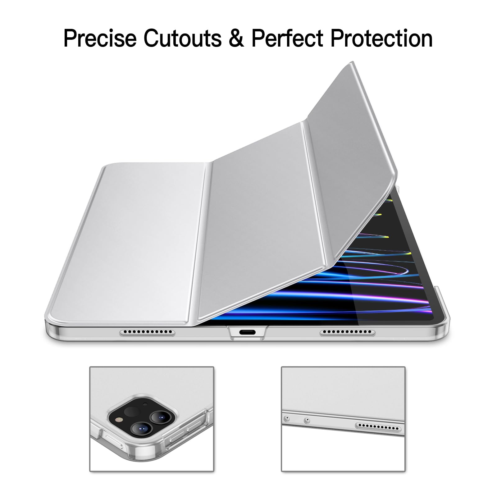 Foto 4 pulgar | Funda Jetech Para Ipad Pro De 12,9'' (6.ª Y 5.ª Gen.) 2022/2021, Color Plateado - Venta Internacional.